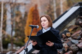 Maia Sandu la mitingul de comemorare a victimelor Holocaustului: „Cerem iertare tuturor celor care au pătimit în casele lor și în casa noastră comună”